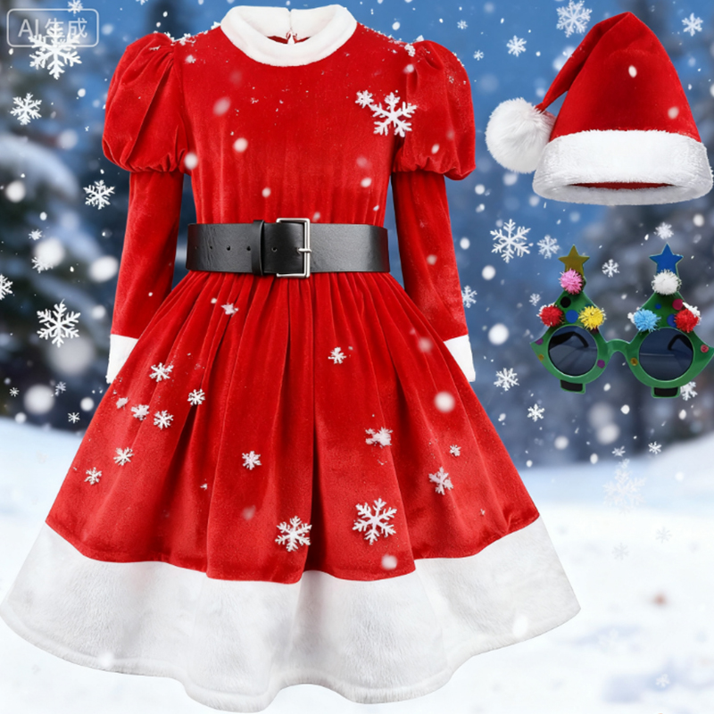 Elf Costume Christmas - 4 pezzi costume cosplay di Babbo