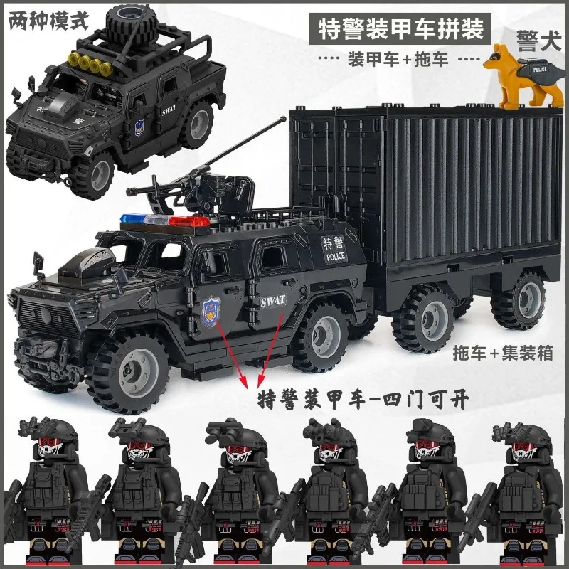 Lego Set Technic - Set di personaggi SWAT, veicoli corazzati,