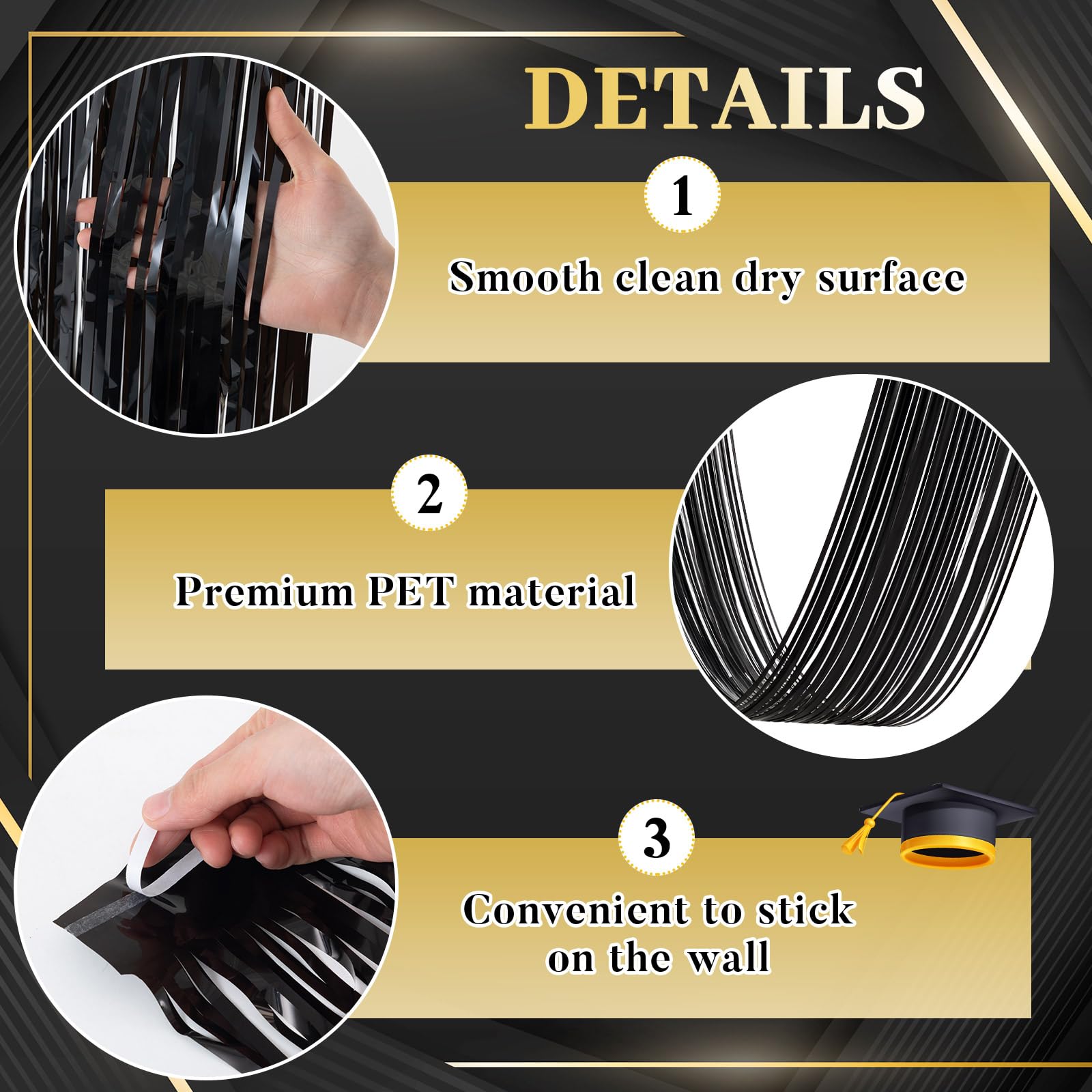 4 Pezzi di Frange Nere in Tins - Tinsel Garland Decoration recensione e prezzo